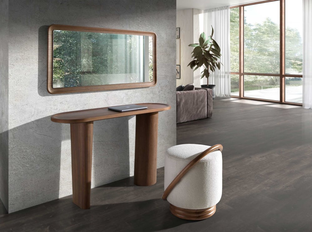 Console ovale en noyer demi-point - Maisons du Monde
