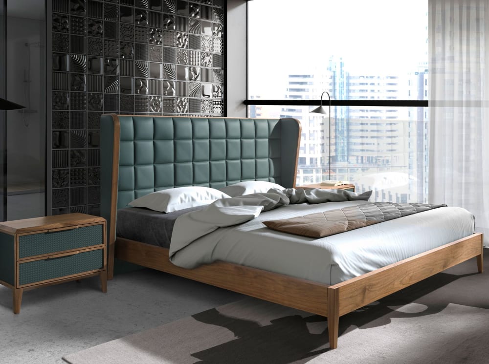 Lit en simili cuir vert foncé - Maisons du Monde
