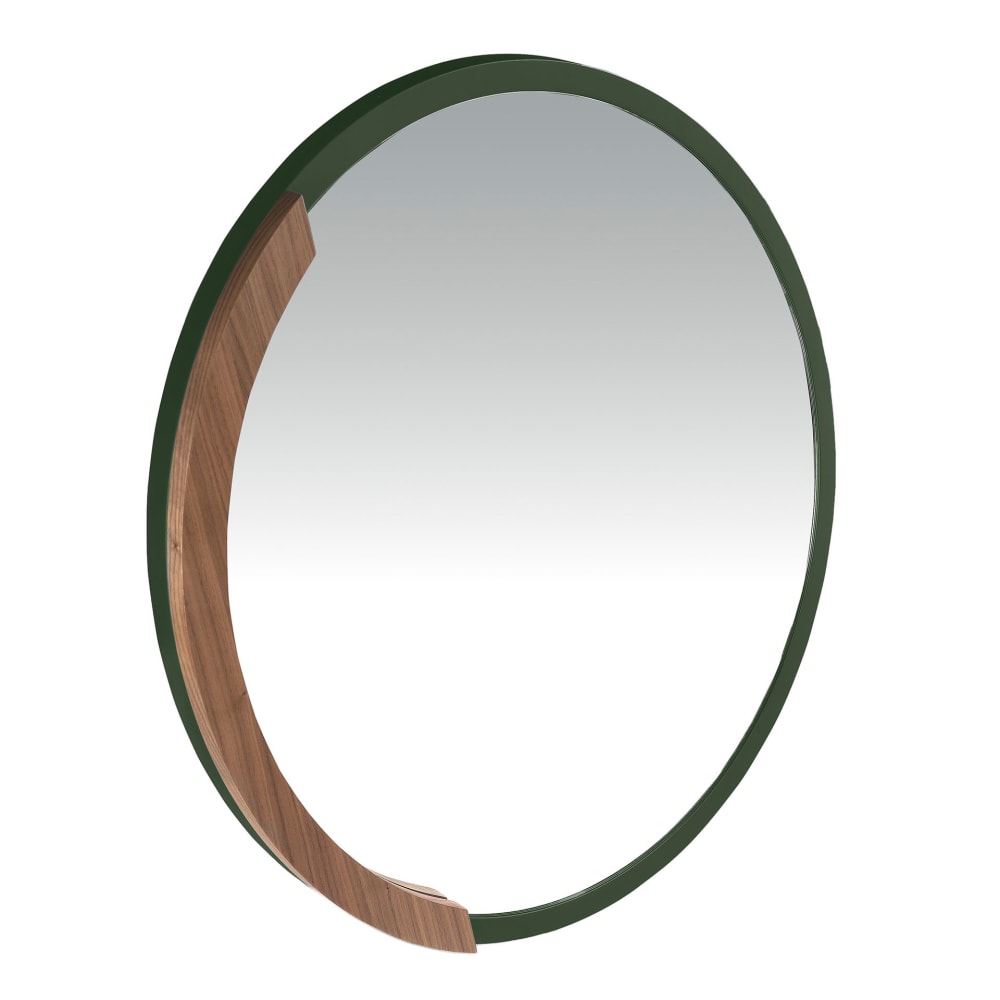 Angel Cerda Wandspiegel Runden schwarzes Holz style modern - Holz