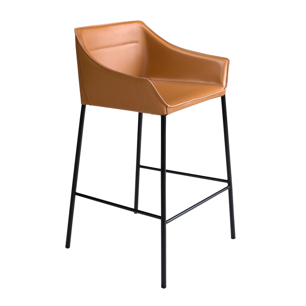 Tabouret en similicuir marron Tabouret en similicuir marron