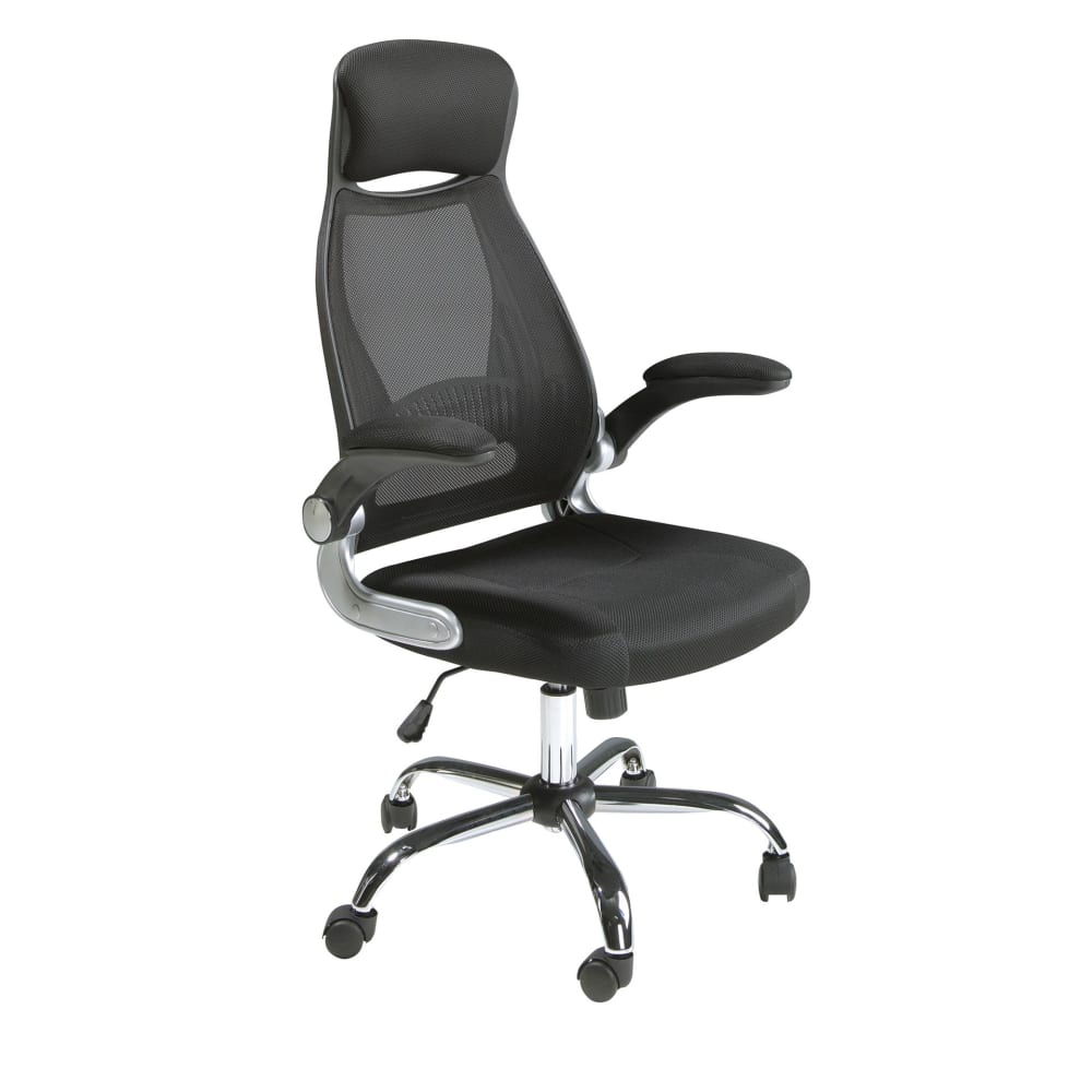 Fauteuil de bureau pivotante en tissu noir Fauteuil de bureau pivotante en tissu noir