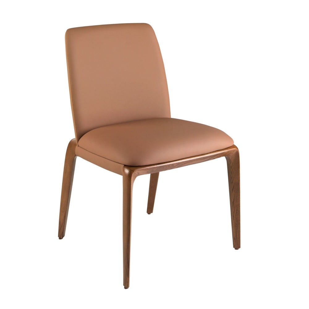 Chaise en similicuir marron