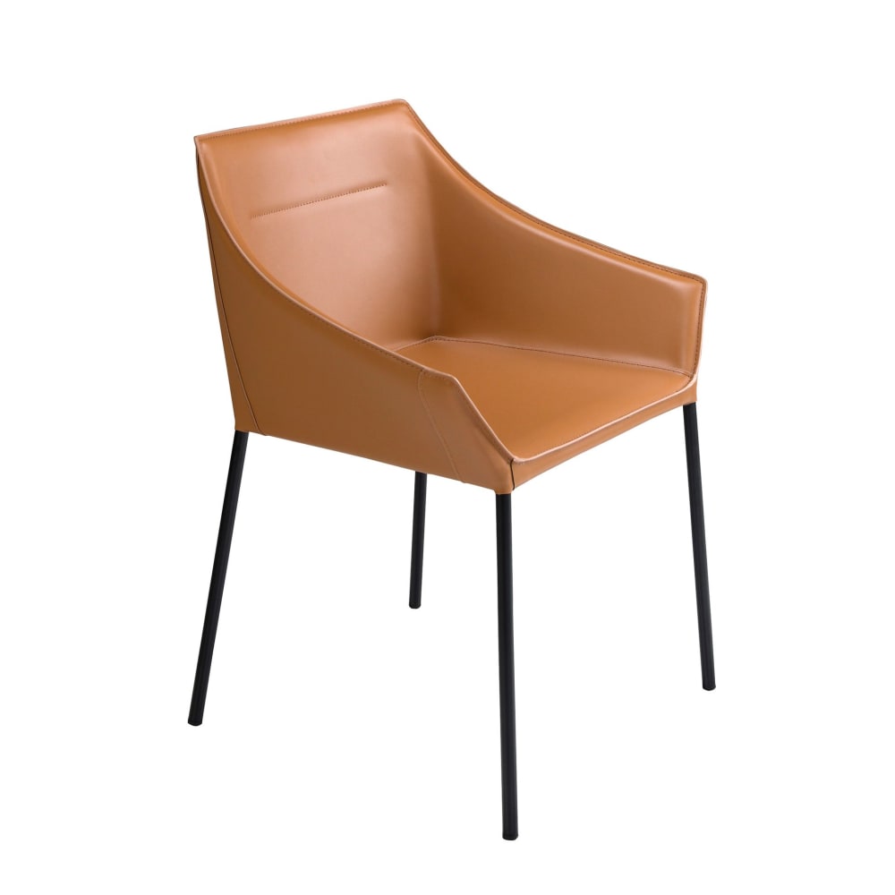 Chaise en similicuir marron