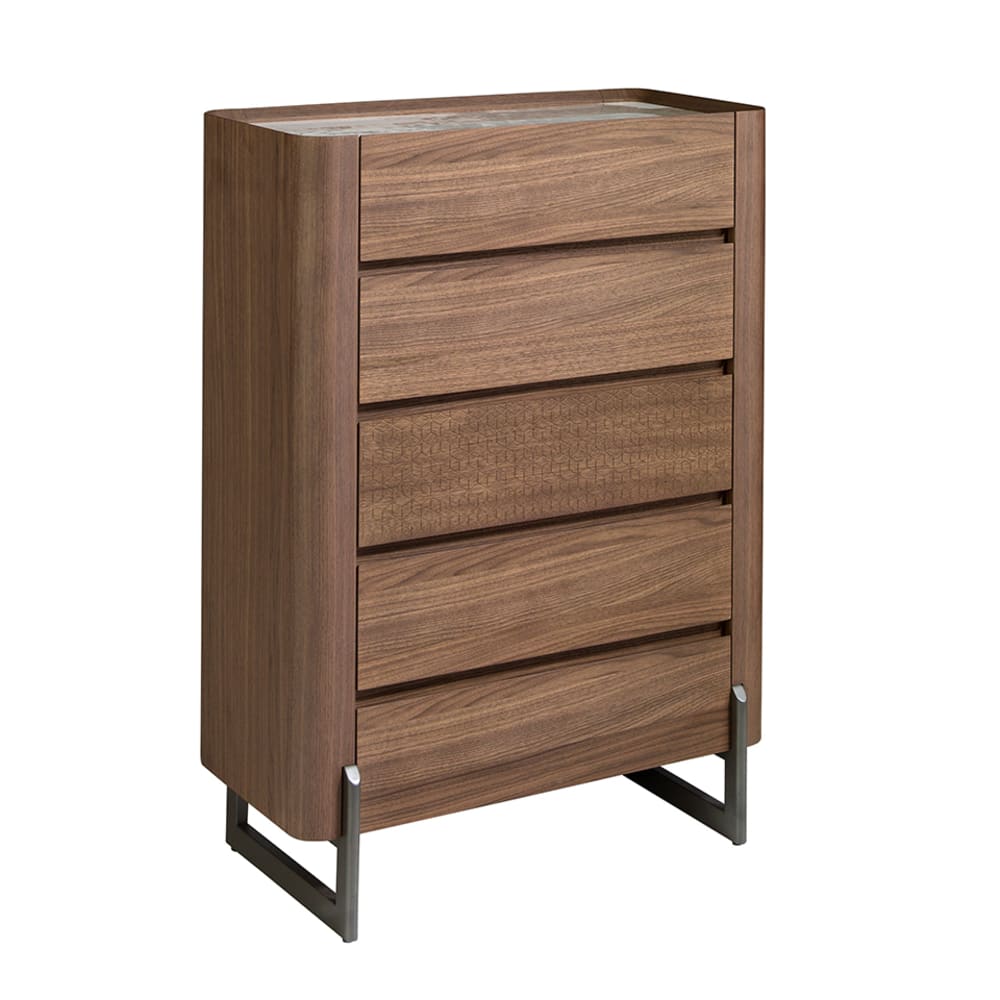 Chiffonnier en noyer - porcelaine