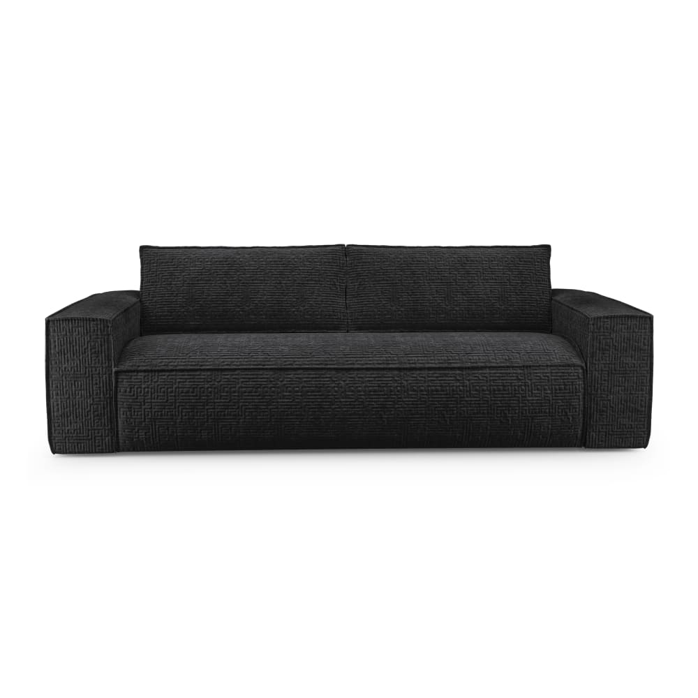Canapé convertible express matelas velours à motifs anthracite 160cm