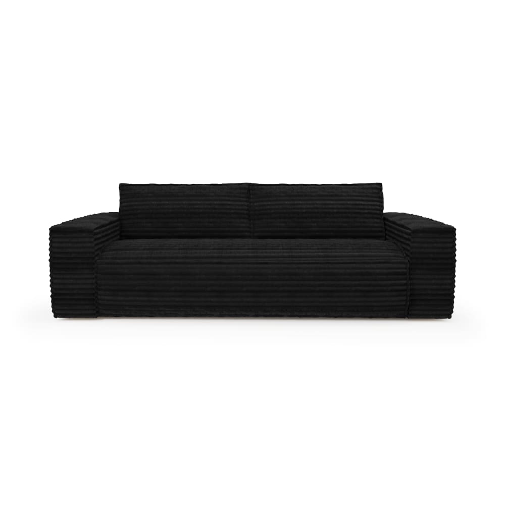 Canapé convertible express dunlopillo velours côtelé XXL noir 140cm