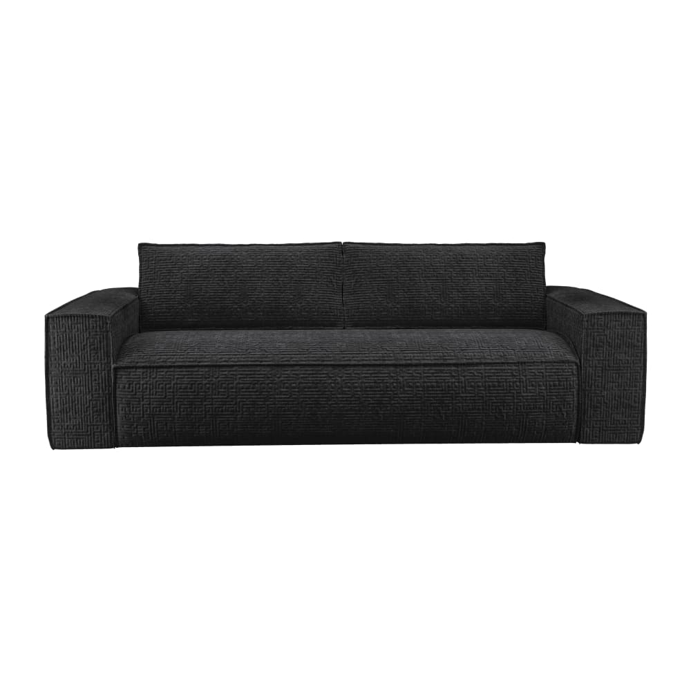 Canapé convertible express matelas velours à motifs anthracite 140cm