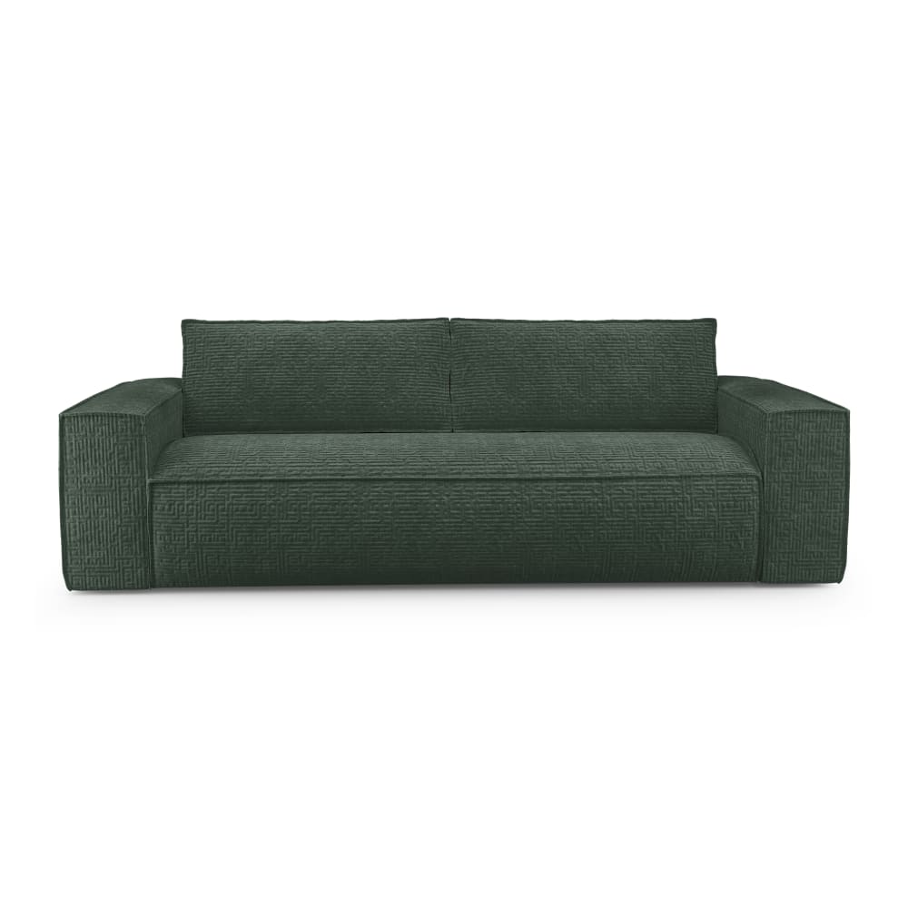 Canapé convertible express dunlopillo velours à motifs vert 160cm
