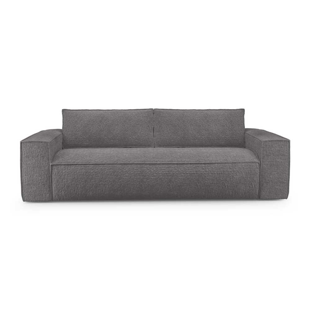 Canapé convertible express dunlopillo velours à motifs gris 140cm