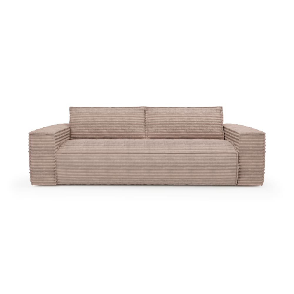 Canapé convertible express dunlopillo velours côtelé XXL taupe 140cm