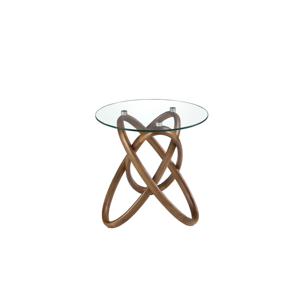 Table d'angle ronde en - verre