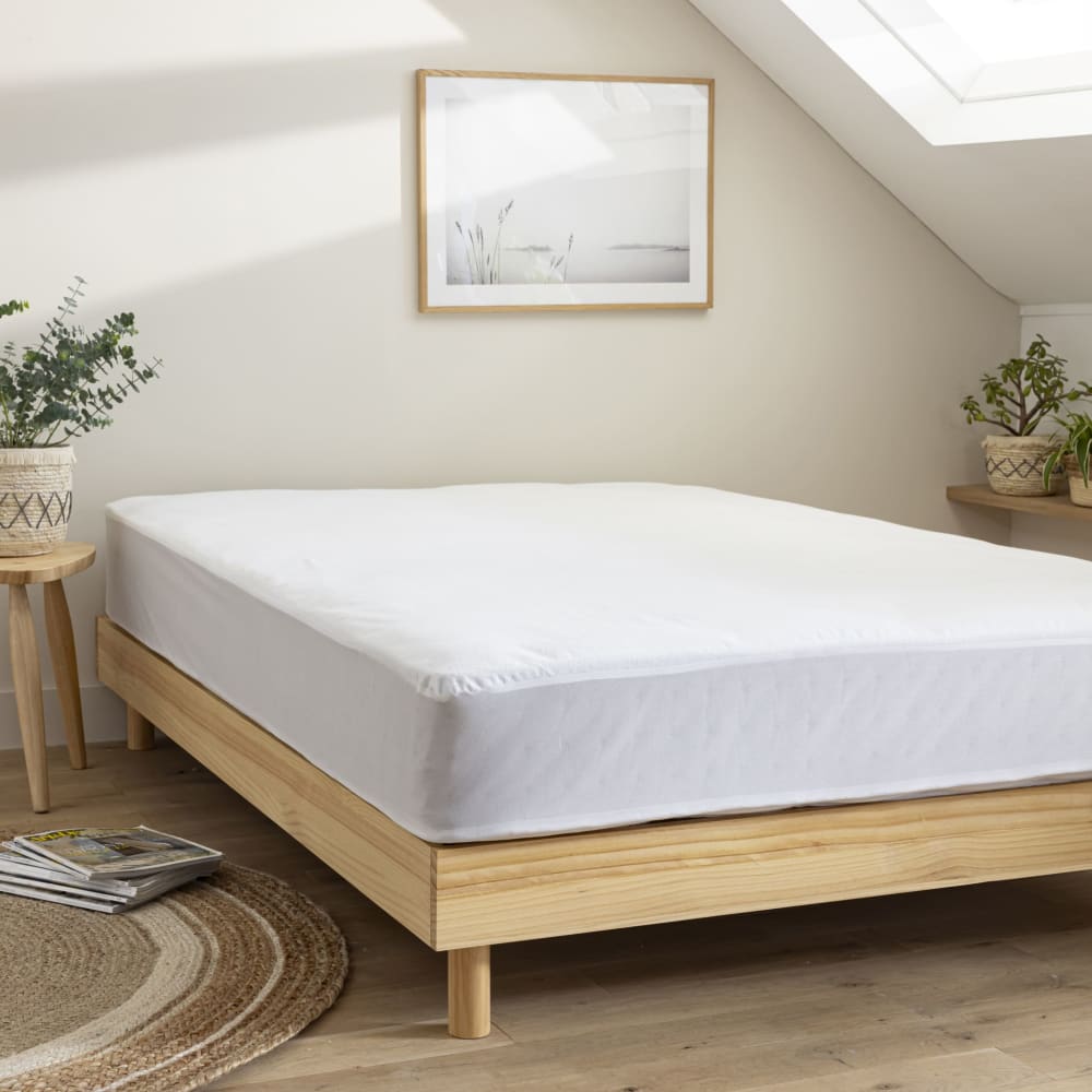 Protège matelas coton bio molleton bonnet 27 70x190 cm - Maisons du Monde
