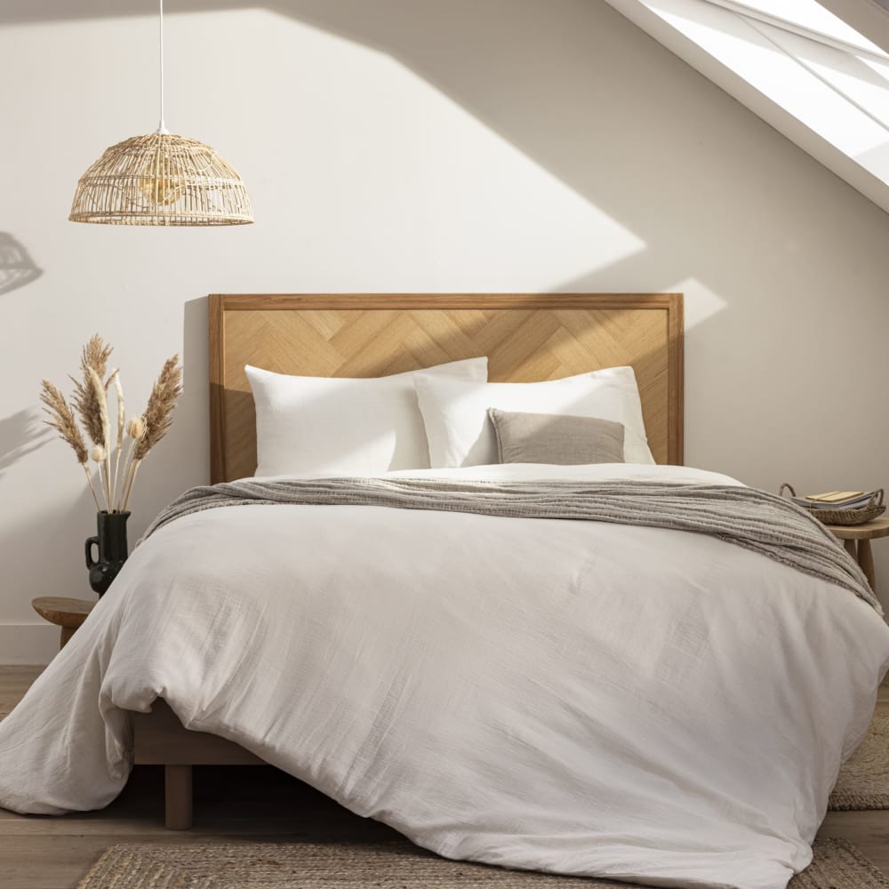 Tête de lit marqueterie en bois massif naturel 160 cm