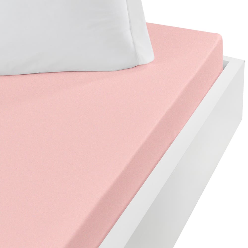 Drap housse en jersey coton bonnet 30 cm Poudre 120x190 cm