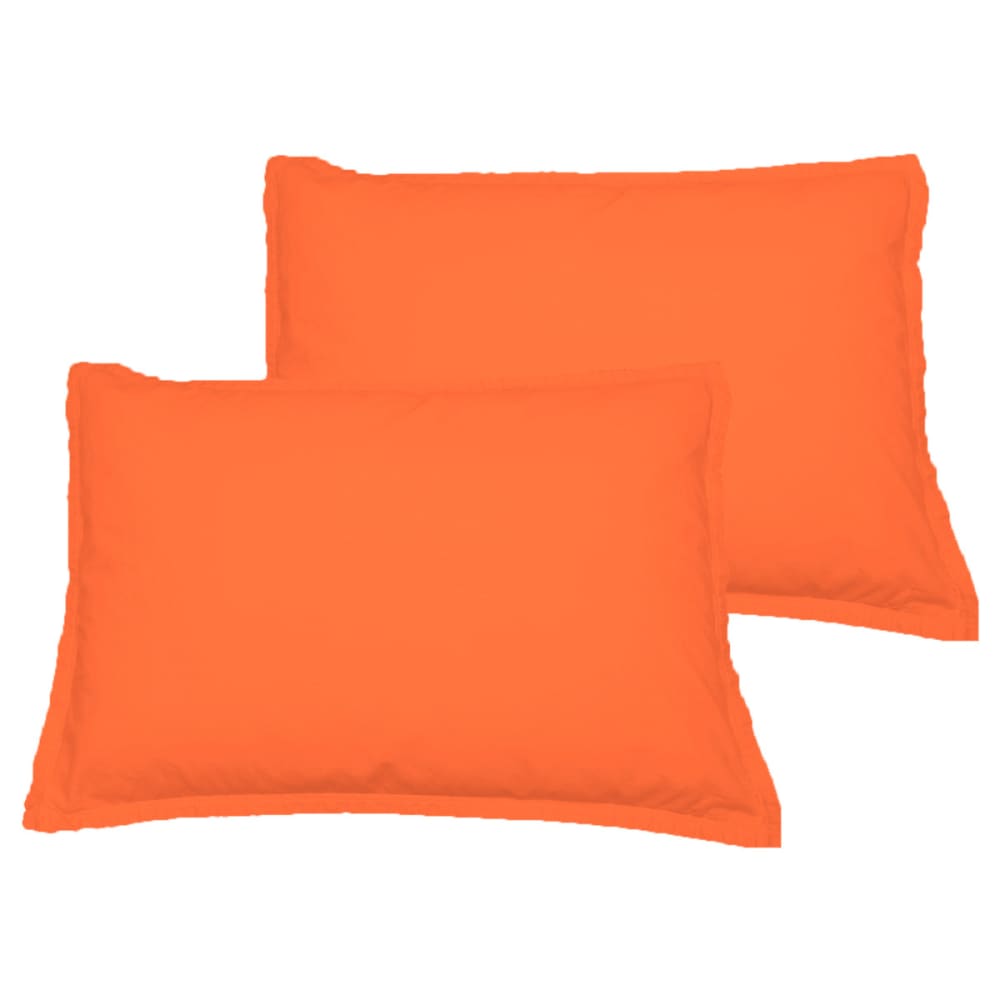 Lot de 2 taies d'oreiller en coton  corail 50x70 cm