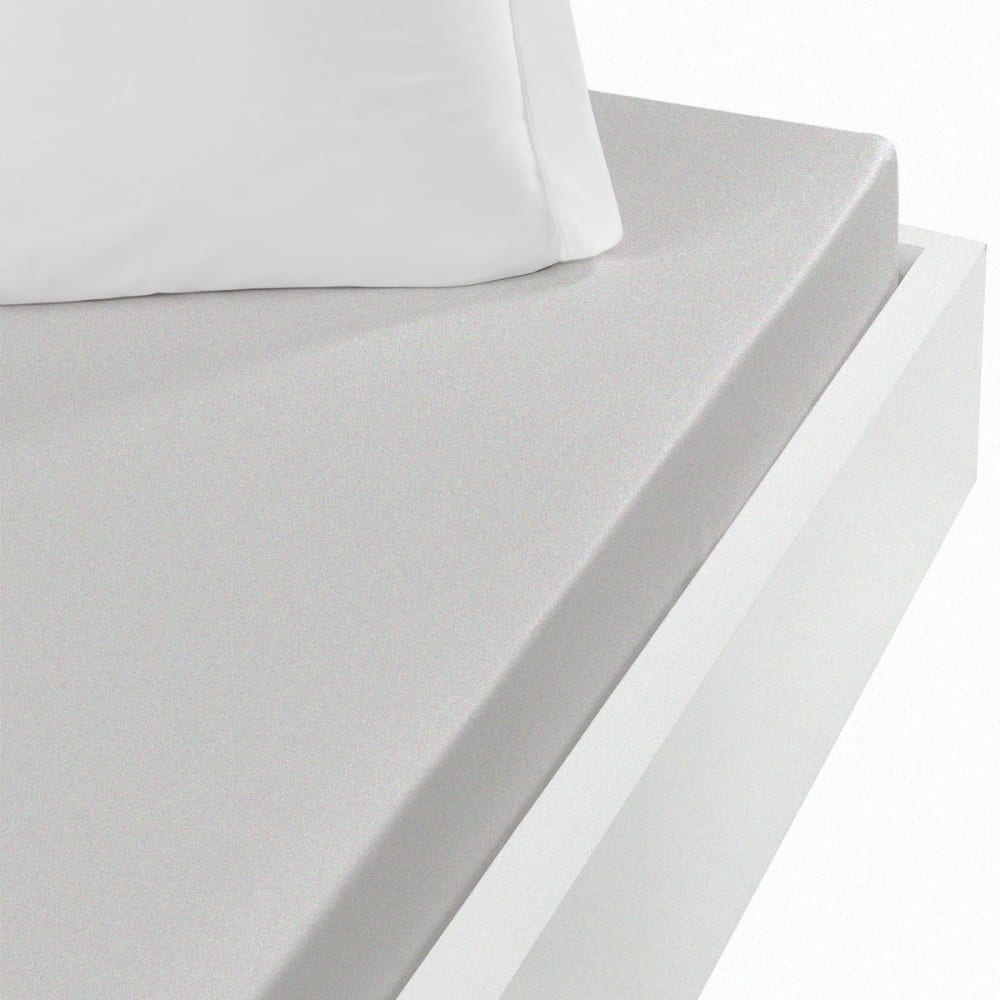 Drap housse en jersey coton bonnet 30 cm Gris Perle 120x190 cm