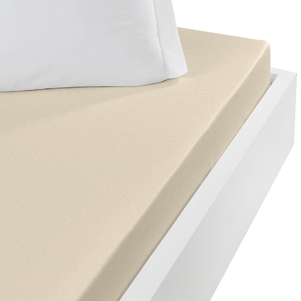 Drap housse en jersey coton bonnet 30 cm Ficelle 160x200 cm