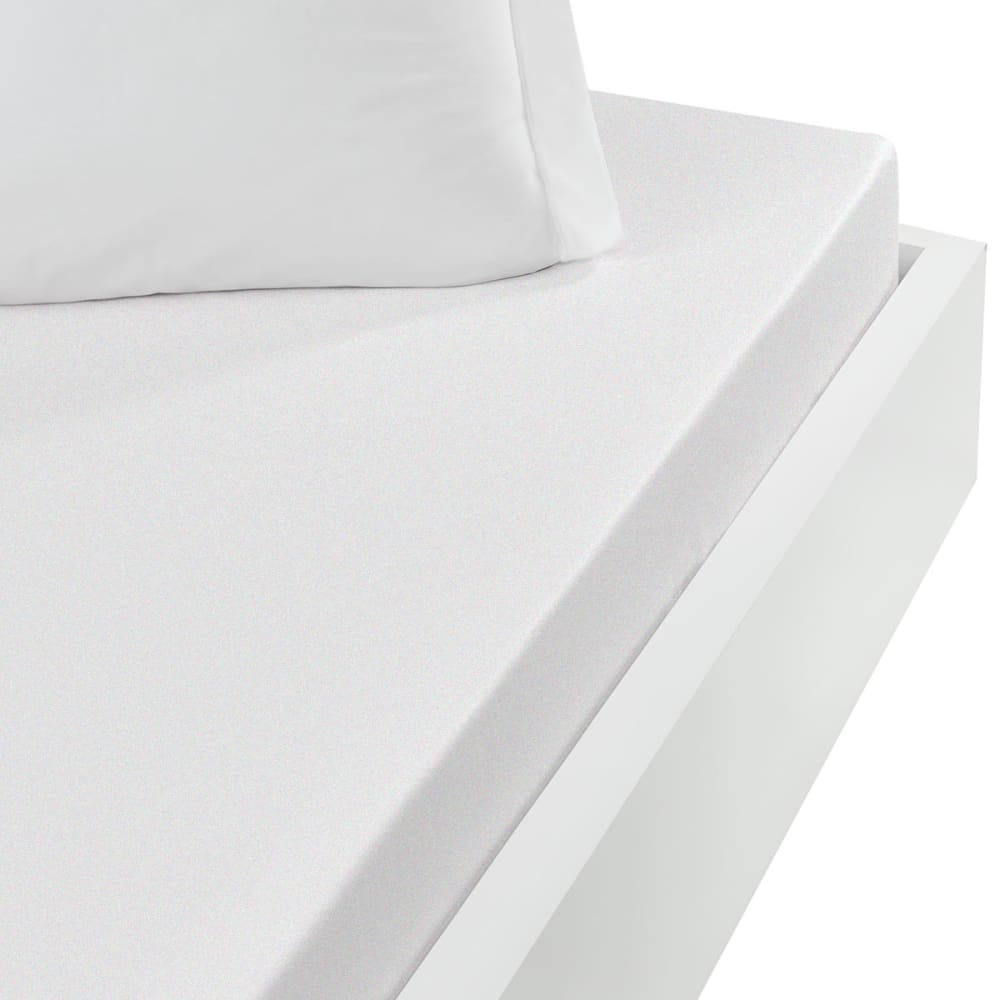 Drap housse en jersey coton bonnet 30 cm Blanc 160x200 cm