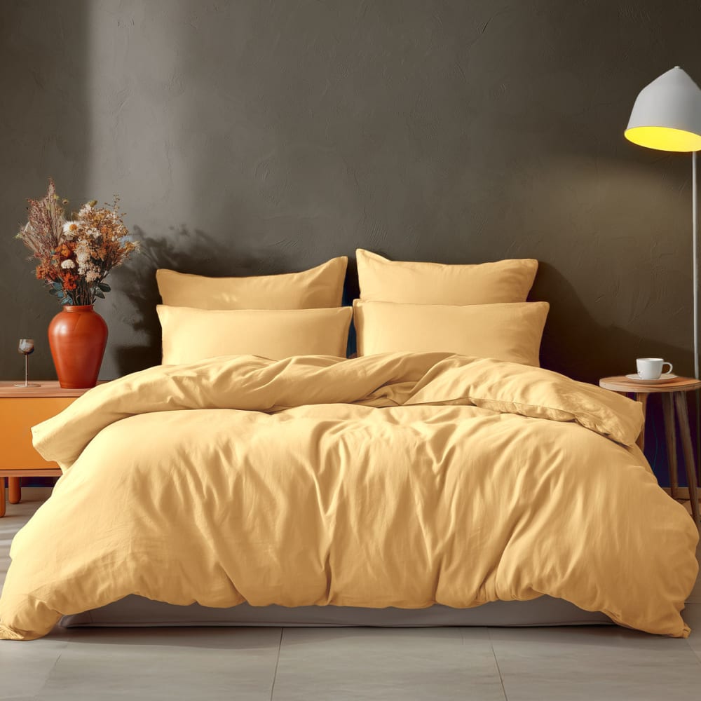 Housse de couette en coton  miel 260x240 cm