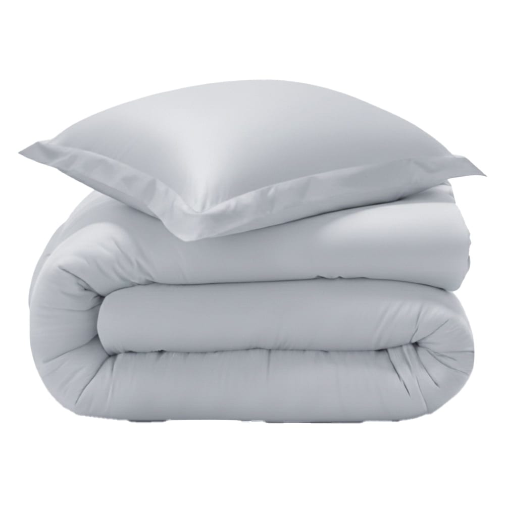 Housse de couette en coton gris perle 200x200cm — vue 4