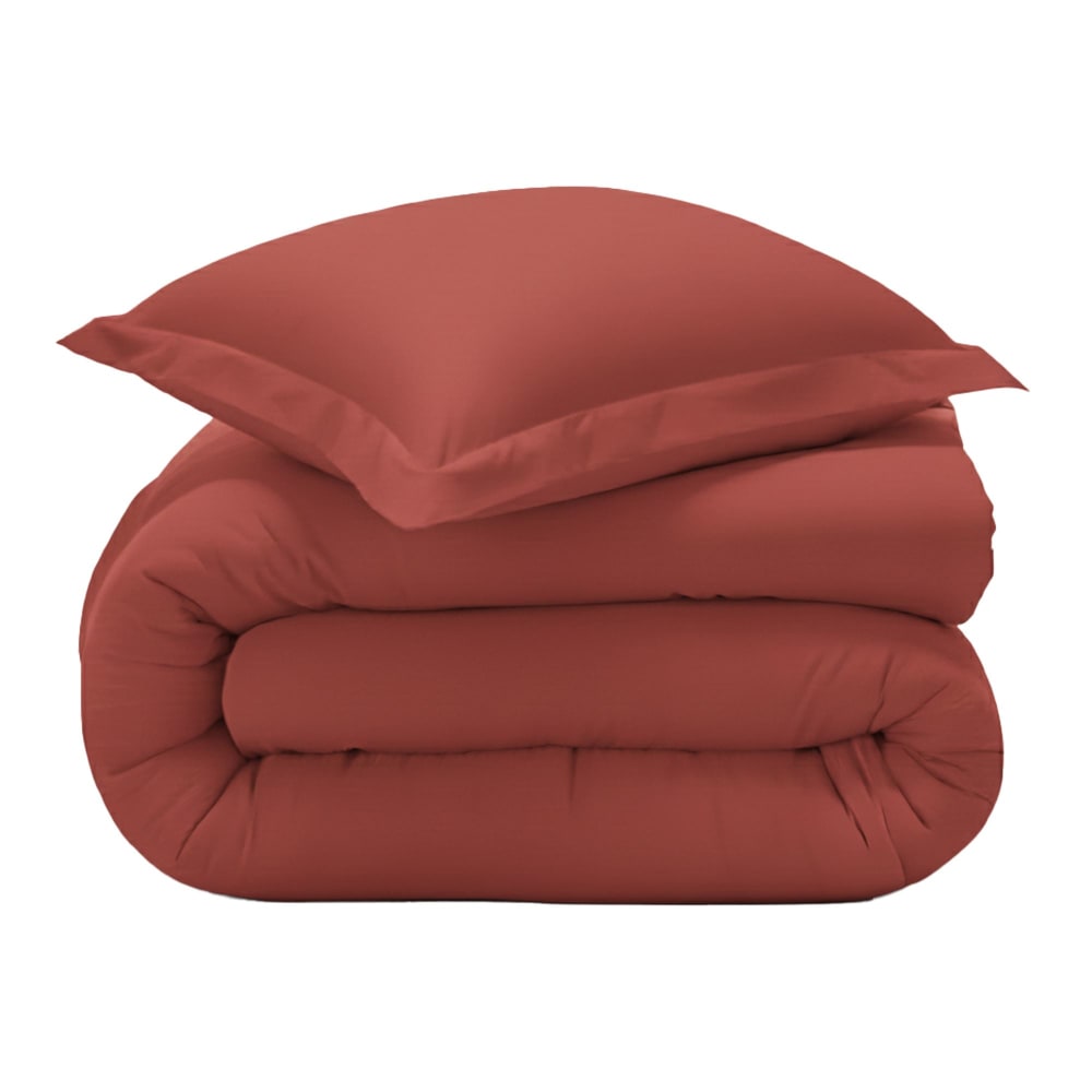 Housse de couette en coton orange sienne 240x220cm — vue 4