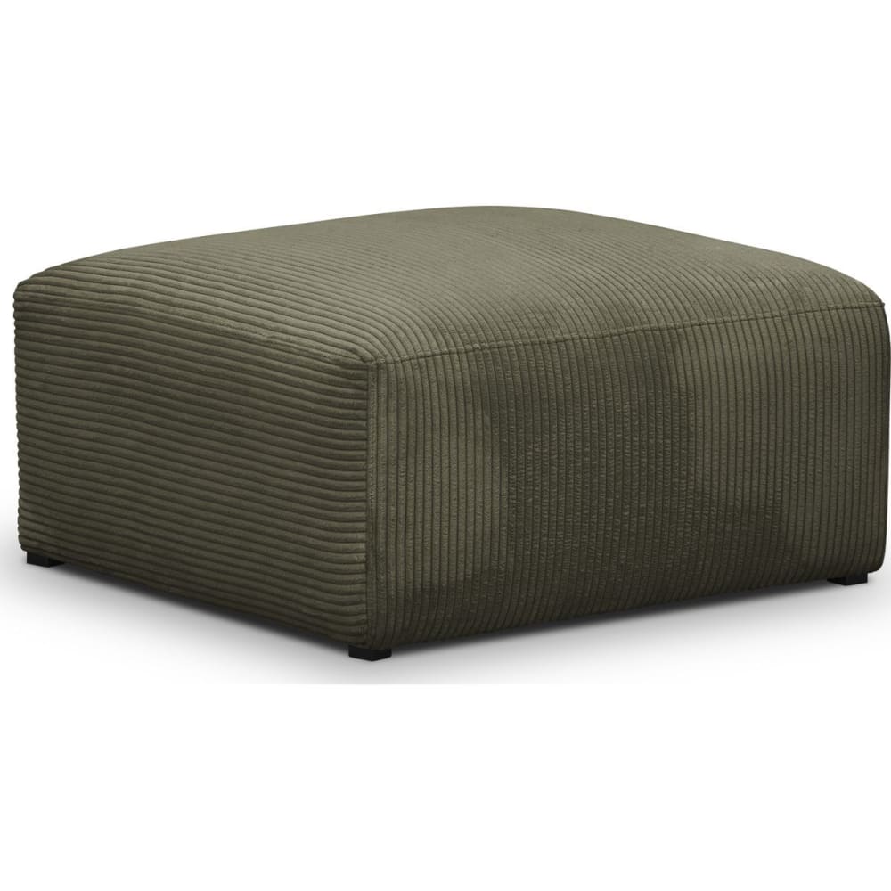 Pouf / repose-pieds en - velours vert kaki