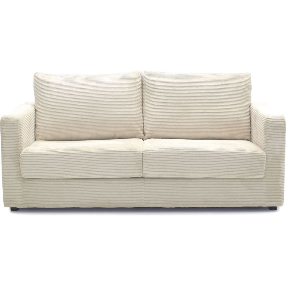 Canapé convertible semi-express 3 places en velours côtelé beige
