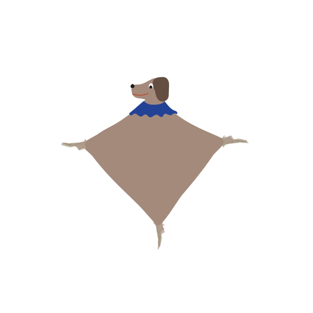 Doudou chien marron en coton biologique H38x36cm (OYOY Living Design) - Image 1