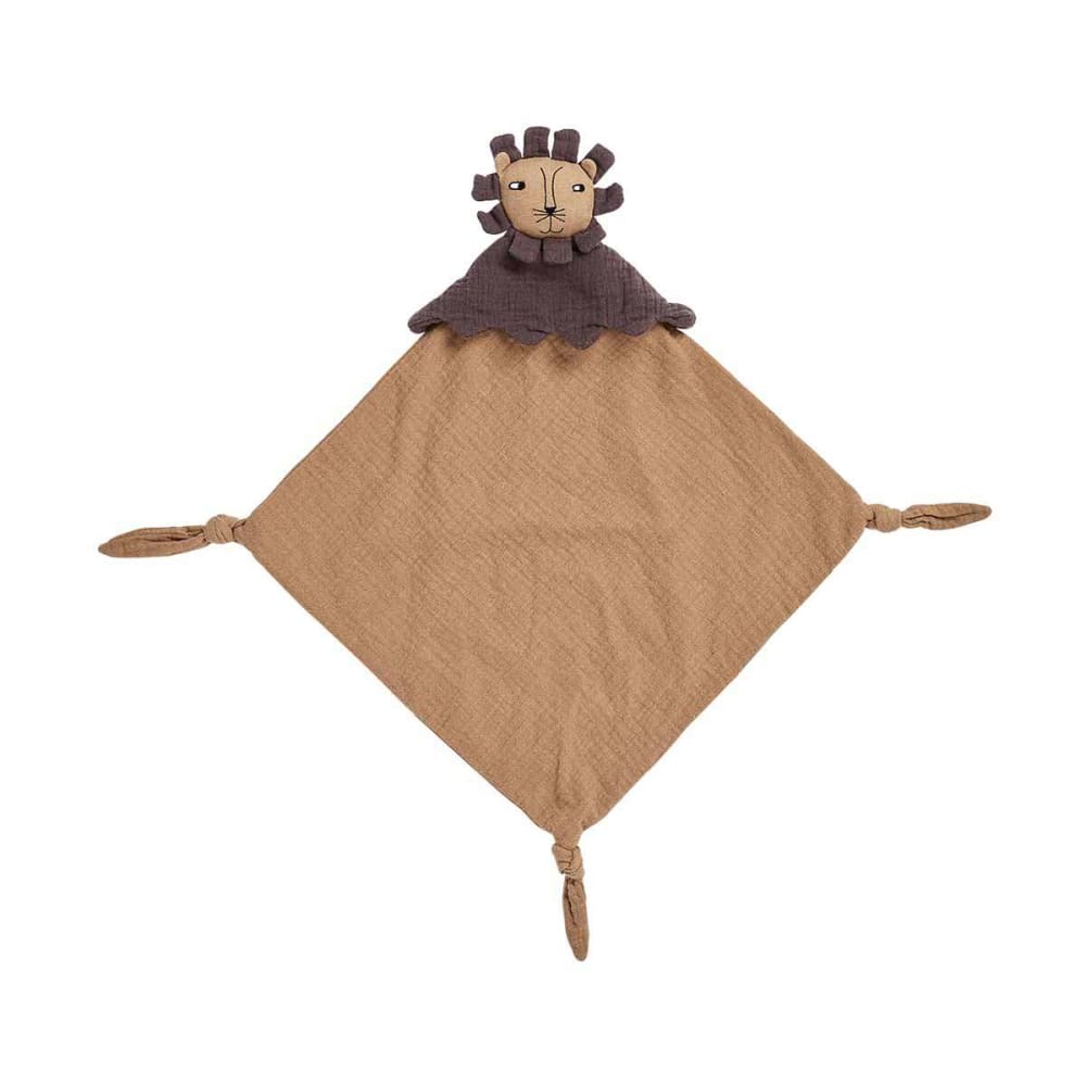 Doudou lion marron en coton biologique H38x36cm (OYOY Living Design) - Image 1