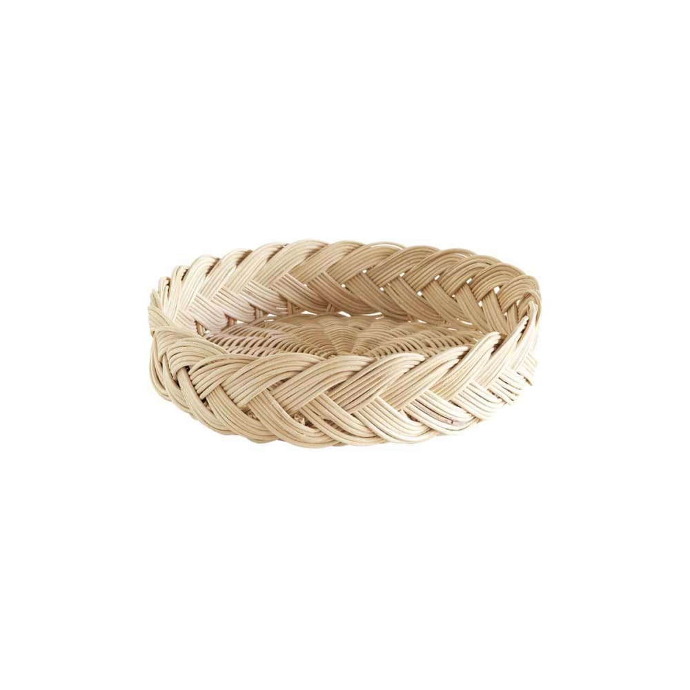Corbeille à pain beige en rotin Ø28xH7cm