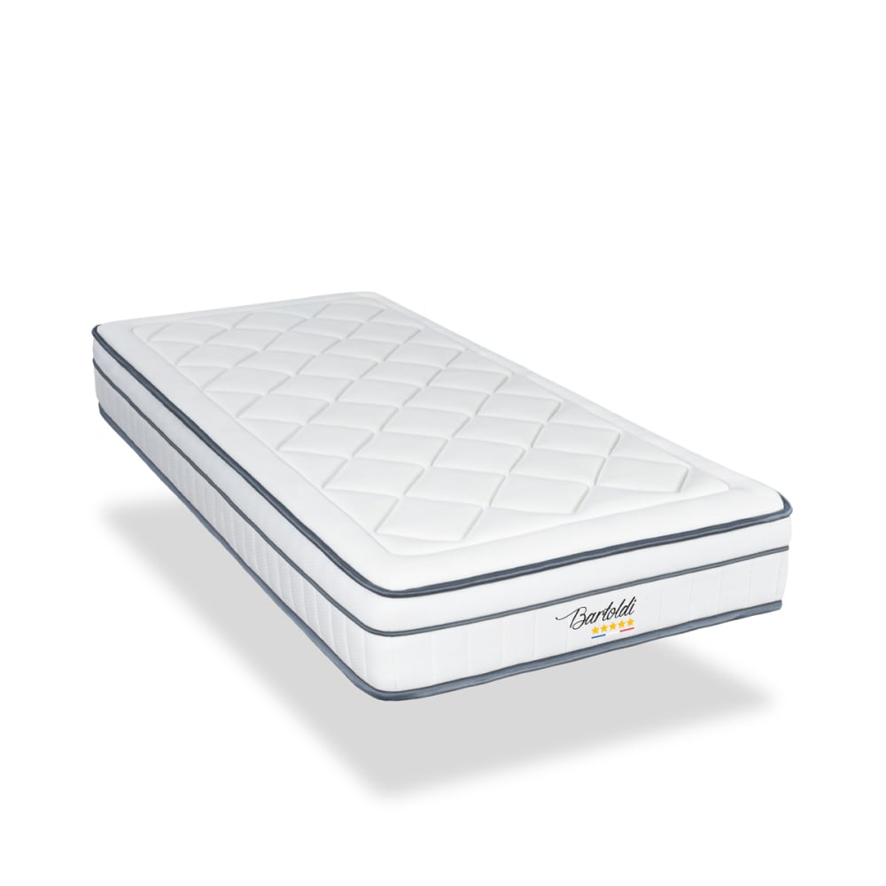 Bellecour Matelas ressorts h22 90x200 style classique chic Blanc Tissu