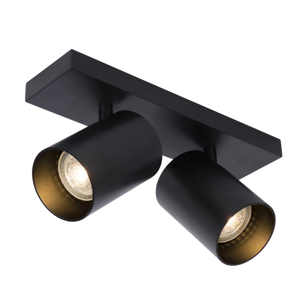 Spot pour plafond en métal, noir, 2 projecteurs, 12 cm — vue 3