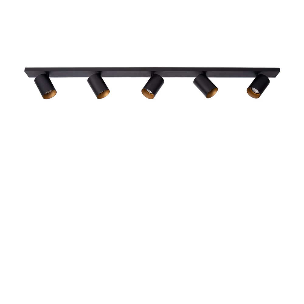 Spot pour plafond, noir et or, 5 projecteurs, 12 cm — vue 4