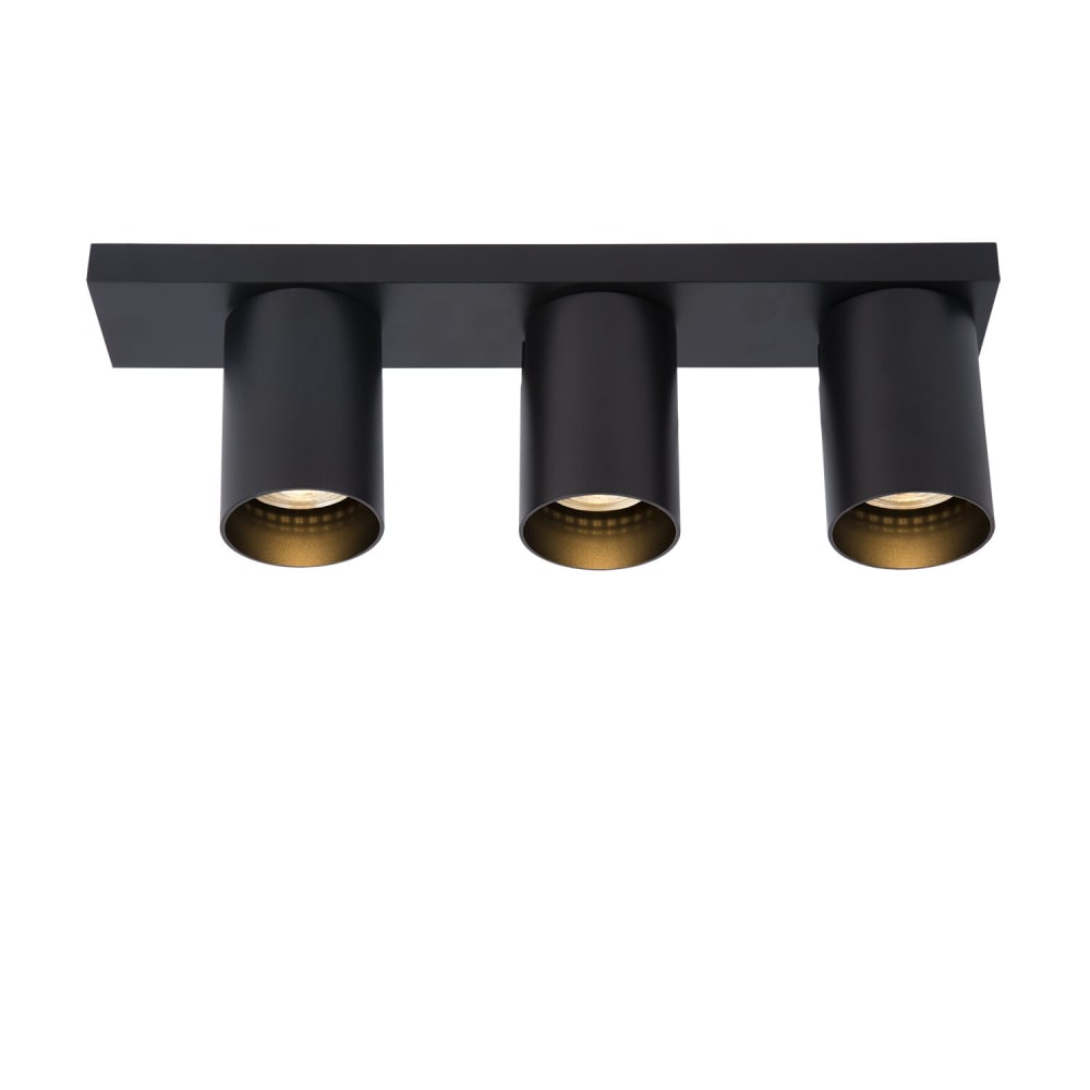 Spot pour plafond en métal, noir, 3 projecteurs, 12 cm — vue 4