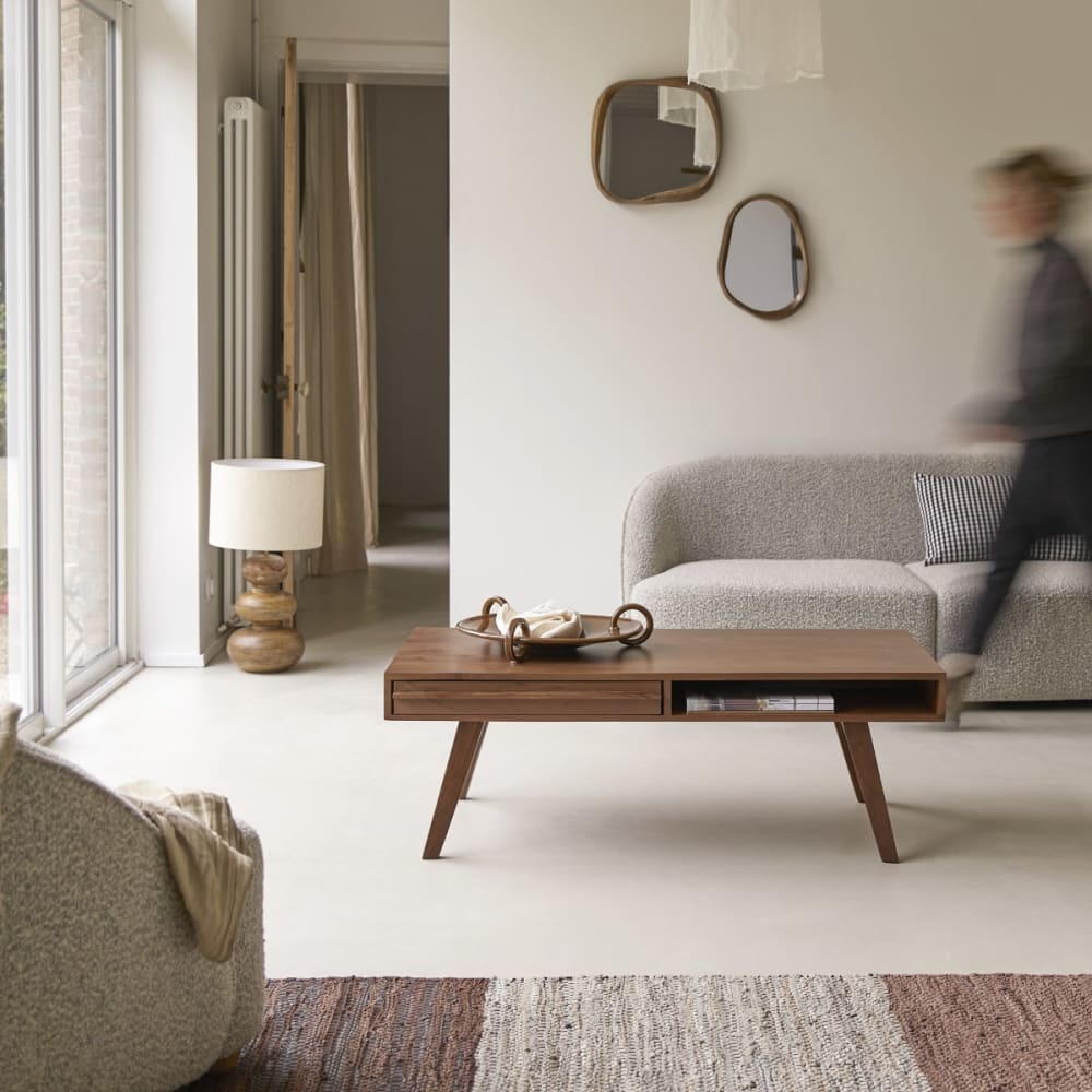 Tikamoon Couchtisch aus massivem Akazienholz 115 cm style modern Braun
