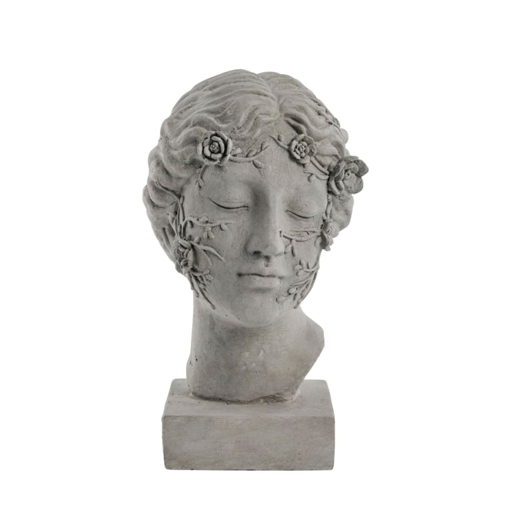 Lene Bjerre Statue visage en polyrésine gris H31 style classique chic