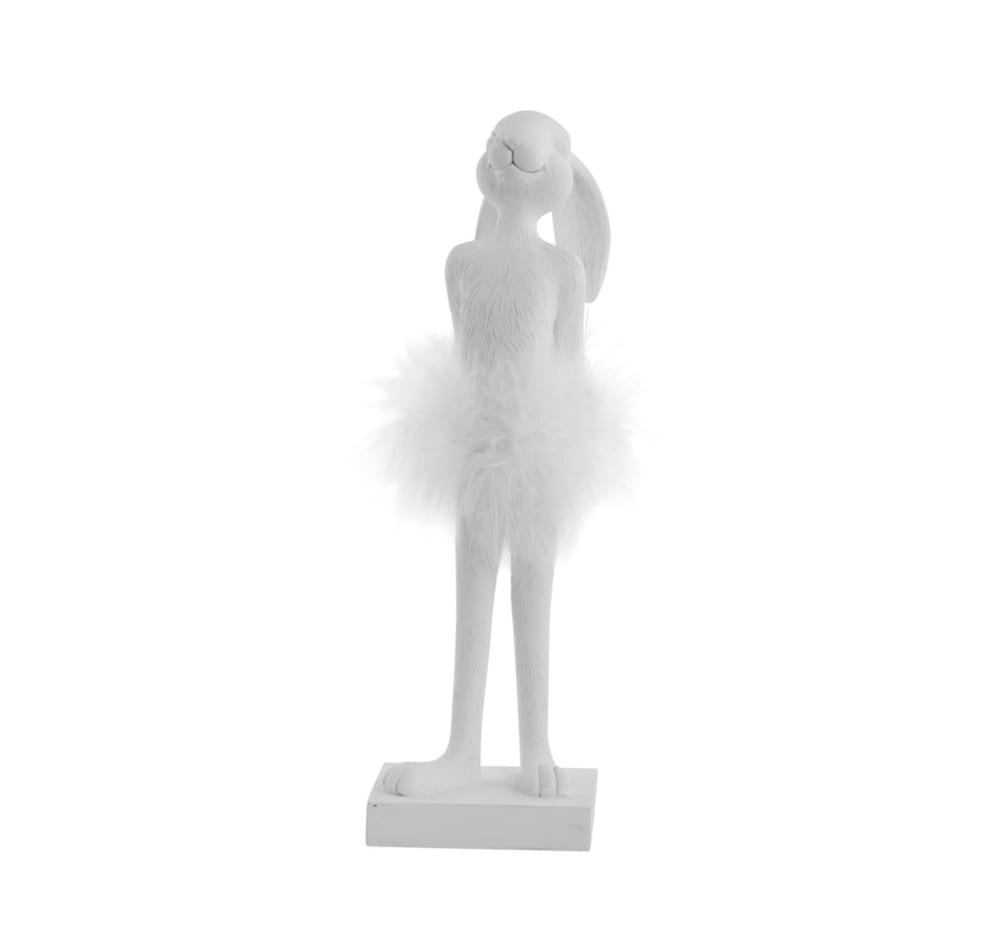 Lene Bjerre Statuette Lapin en polyrésine blanc H27 style classique chic
