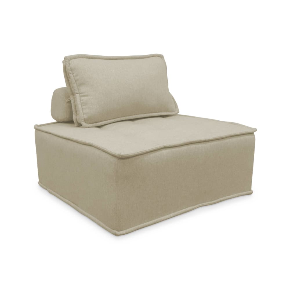 Chauffeuse pour canapé modulable tissu capitonné beige