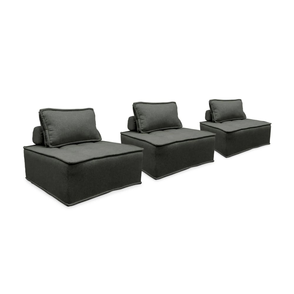 Lot de 3 chauffeuses pour canapé modulables tissu gris - Maisons du Monde