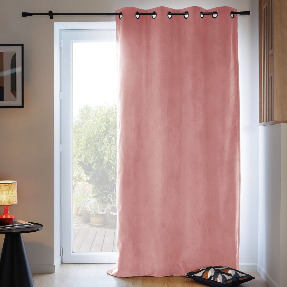 Lärmschutzvorhang Samt Ösens Rose MC343 130Lx260H - Maisons Du