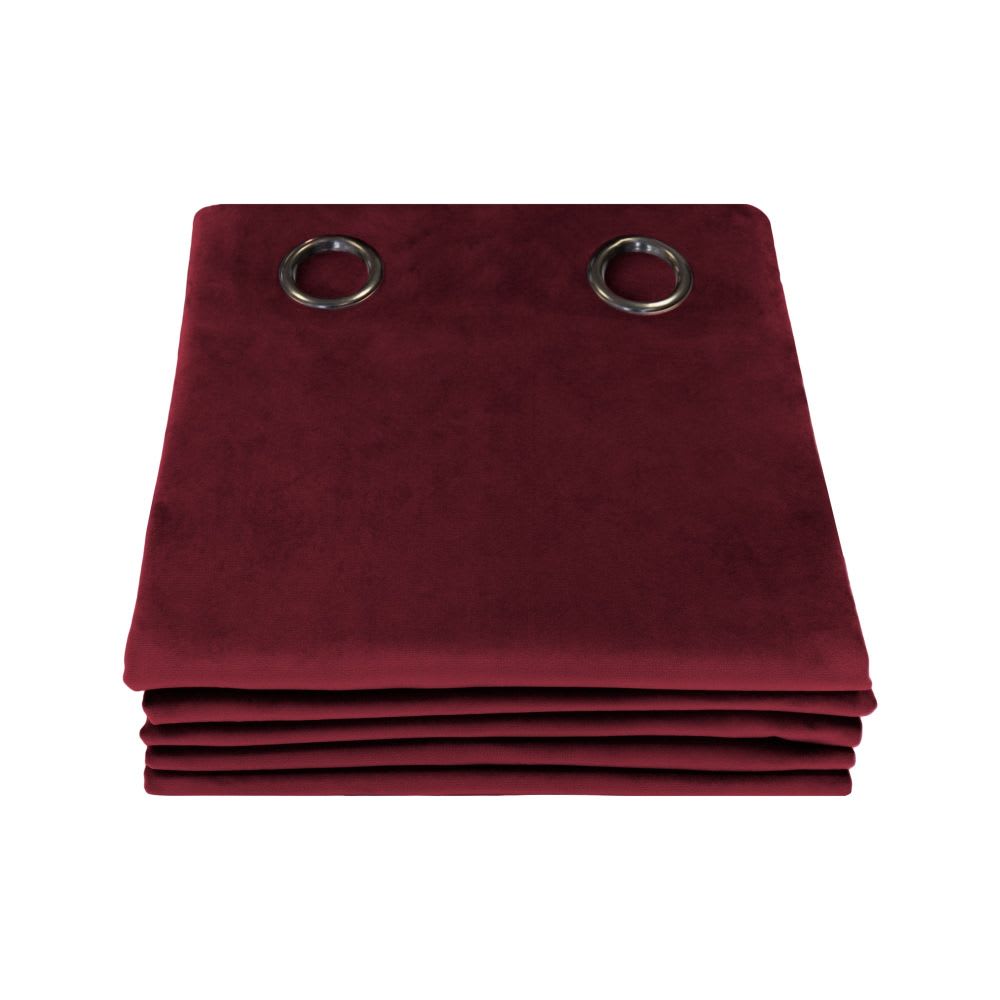Venise rideau phonique velours oeillets rouge mc214 130lx260h — vue 3