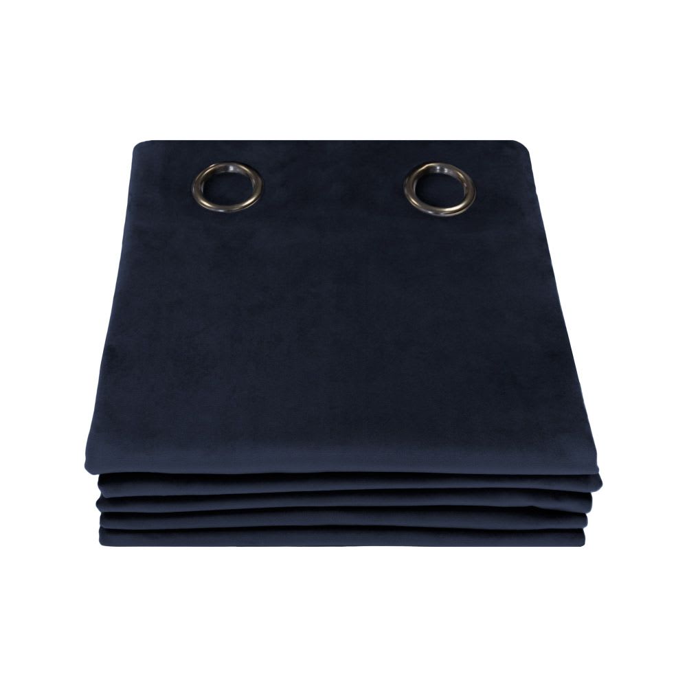 Rideau occultant total velours oeillets bleu mc412 135lx260h - Maisons du Monde