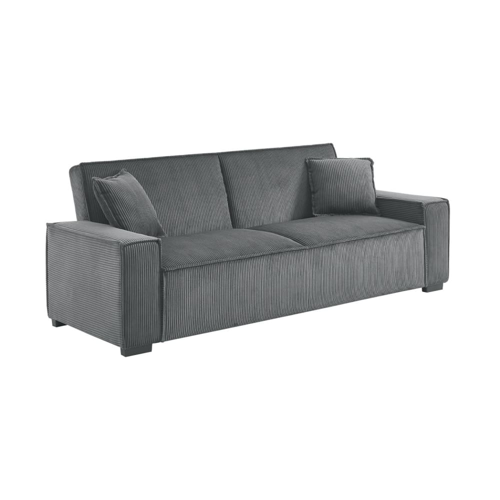 sweeek Schlafsofa 3-Sitzer mit dunkelgrauem Cordbezug style modern - Samt