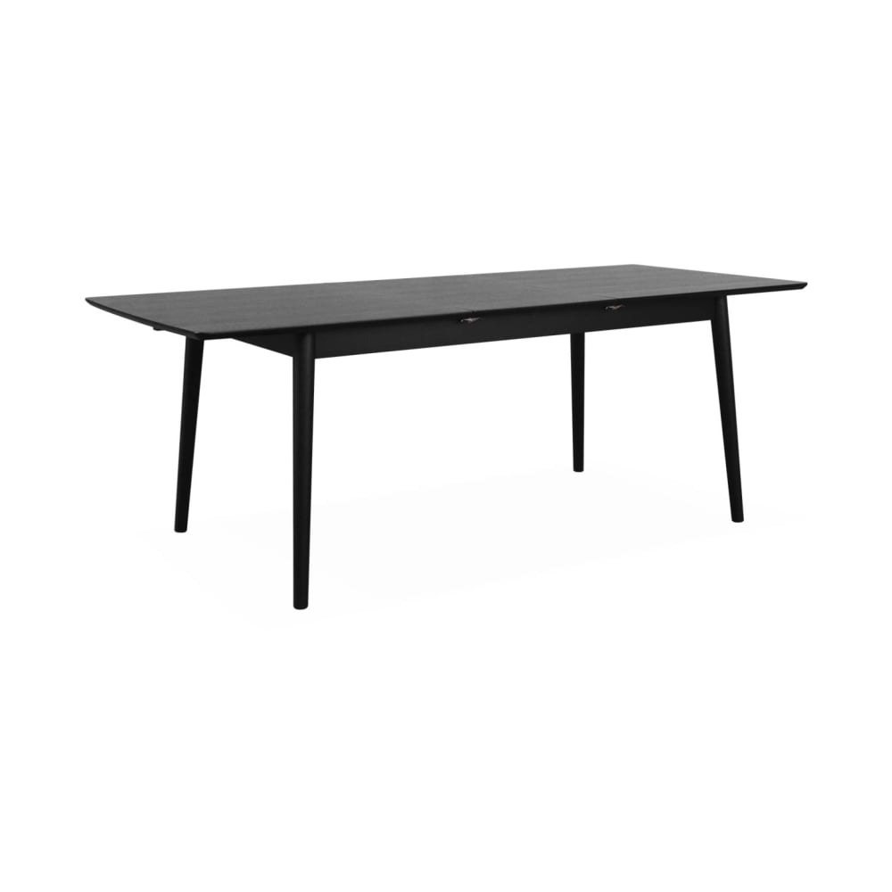 Table à manger extensible noire, 6 à 8 places