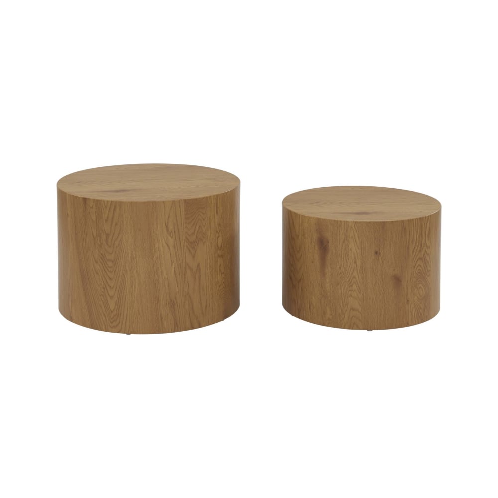 Tables basses rondes effet chêne (lot de 2) - Maisons du Monde