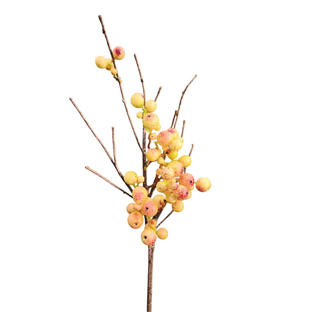 Branche de baies sauvages artificielle jaune h45 — vue 4