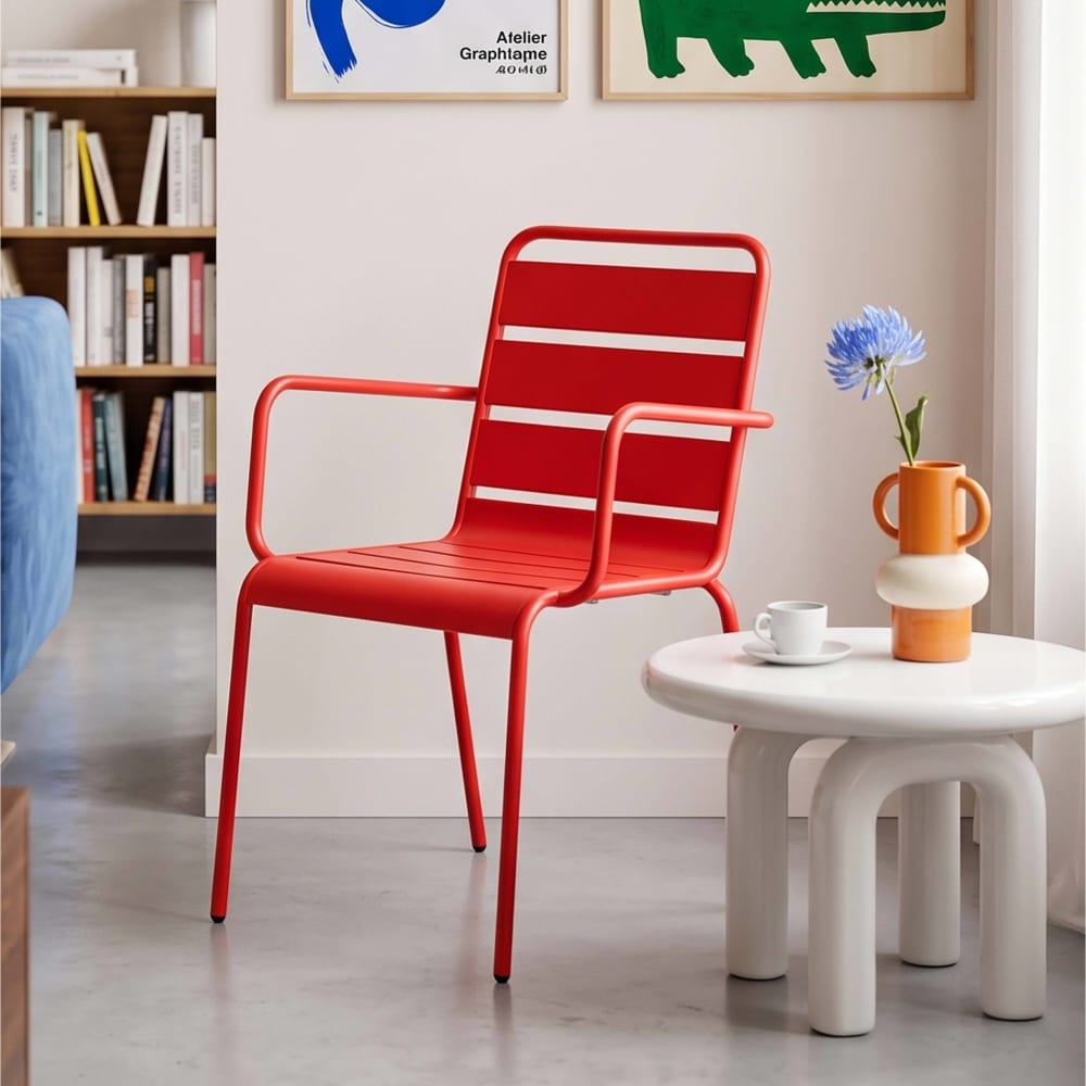 Sessel im industriellen Stil aus Metall Rot - Maisons Du Monde