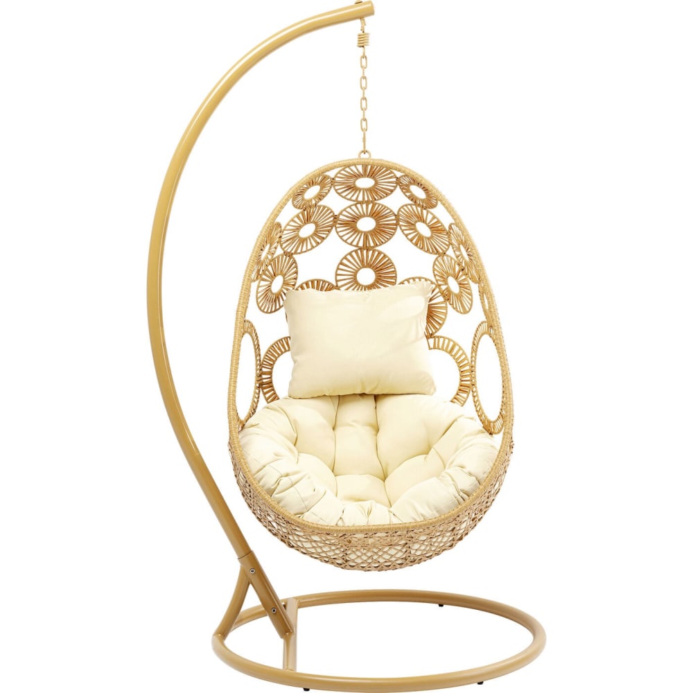 Fauteuil de jardin suspendu beige en acier
