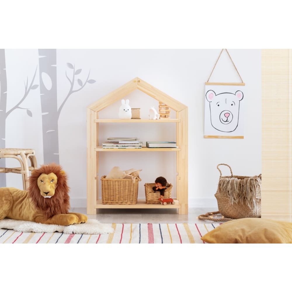 Kinder-Hausregal RGM aus massivem Kiefernholz 40x60 - Maisons Du