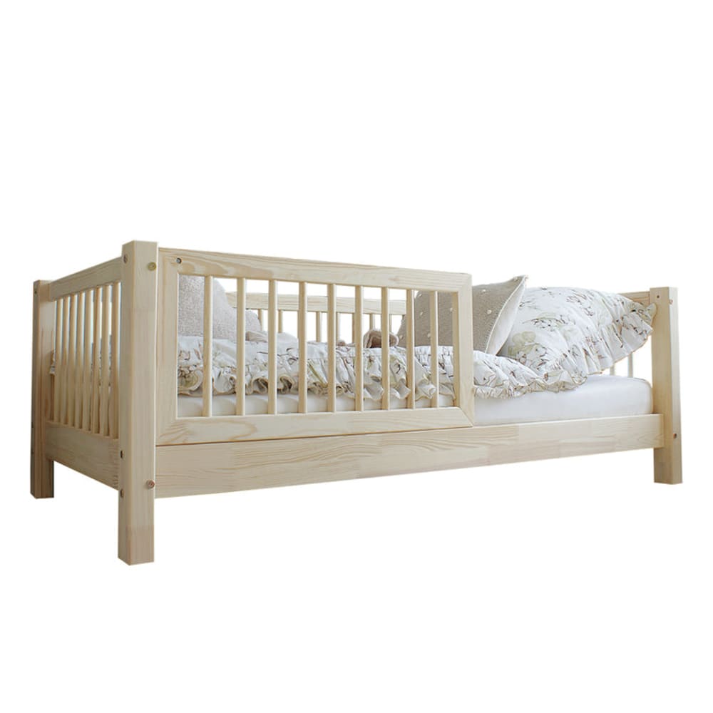Bett 90x190 inklusive Seitengitter Sperrholz Naturholz - Maisons